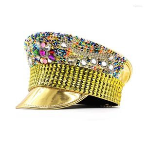 Casquettes de baseball Femmes Clouté Strass Casquette De Baseball Plaine Sparkle Bling Denim Chapeau De Soleil Performance Scène