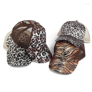 Casquettes de baseball pour femmes, casquette d'été en maille avec dos en désordre, Vintage, léopard, rayures de tigre, chapeau de camionneur réglable imprimé