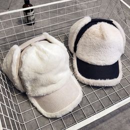 Casquettes de balle femmes hiver casquette de baseball en peluche épaissir chapeau chaud mode romantique ski unisexe extérieur réglable Gorras cadeau 221108