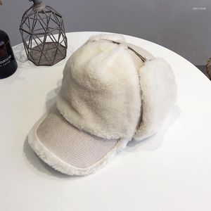 Casquettes de balle femmes hiver casquette de Baseball en peluche épaissir chapeau chaud mode romantique Ski unisexe extérieur réglable Gorras