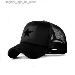 Ball Caps Womens and Mens Mesh Baseball Caps Casual Star Imprimer Buckle Bones Basball Caps Cassette LETTRE BLACK HAT Q240408