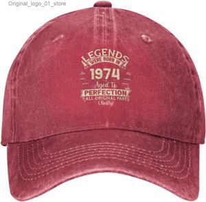Ball Caps Womens wandelen reishoed 49th Birthday Gift Heren schattig honkbalhoed modieuze retro 1974 Q240408