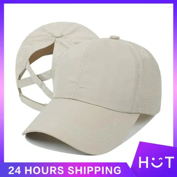 Ball Caps femmes Sunshade Hat Sport Girls Sun Cap Cap ajusté Baseball Summer Soucine Couleur Color Solide