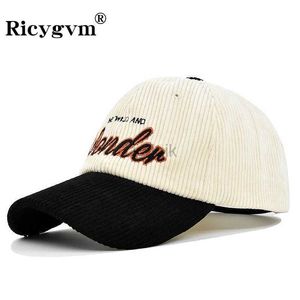 Ball Caps Wonder Letters Broidered Coururoy Baseball Cap pour hommes femmes automne hivern