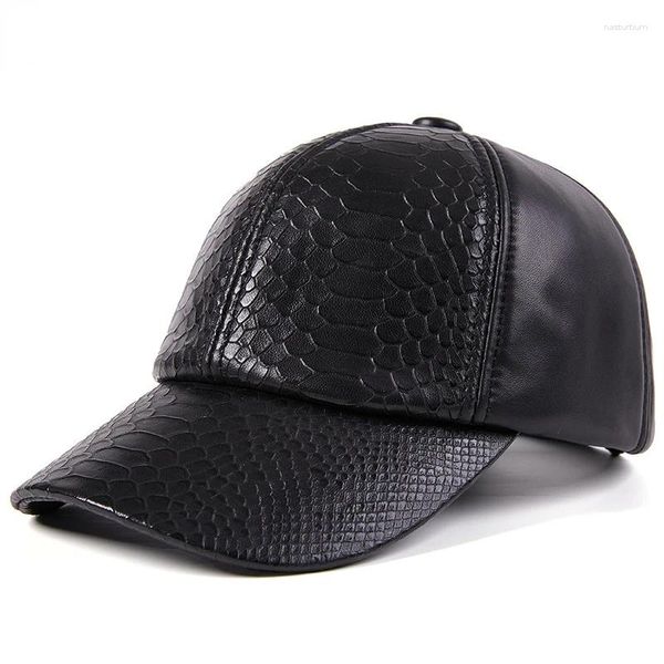 Casquettes de baseball X7000 Chapeau de loisirs en cuir pour hommes Casquette de baseball en peau de mouton pour adultes en plein air Garder au chaud Motif crocodile Cowboy Bebop