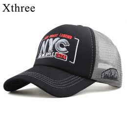 볼 캡 Xthree 여름 남성 야구 모자 메쉬 여성 모자 뼈 Casquette 브랜드 캐주얼 Gorra 조정 가능한 면화 모자 모자 230630