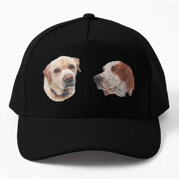 Casquettes de balle Jaune Labrador et Setter Motif Casquette de baseball Chapeau drôle Visière Sac de plage pour hommes femmes