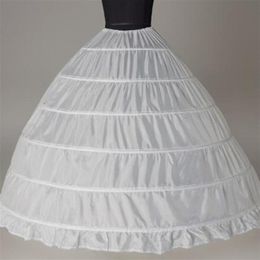 Baljurk Grote Petticoats Nieuwe Collectie Wit 6-hoepels Bruid Onderrok Formele Jurk Crinoline Grote Maat Bruiloft Accessoires voor Dames249l