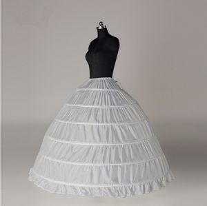 6 Hoops Ball Gown Petticoat - White Puffy Underskirt for Quinceanera/Wedding Dress