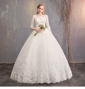 Vestidos de boda Vestidos de novia 2022 Nuevos hombros europeos y americanos One-Hombrecitos delgados y simples Las novias de encaje se casaron la luz