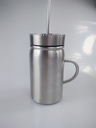 Bal Mason Jars 500ml Wide Mouth Mason Jar Rvs Solar Mason Jar Geweldig voor het drinken van voedselopslag X04