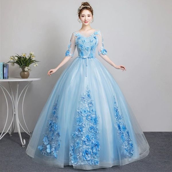 Ball Mother of the Lace Appiques Robes Half Mancheves Plus Taille Elegant Evenant Robe Long Farty Robes Prom Bride Robe For Beach Wed 403