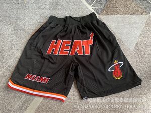 Balbroek Modetrend Warriors Lakers Heat Raptors Magic Pocket Dichte geborduurde shorts Retro basketbalbroek Tide