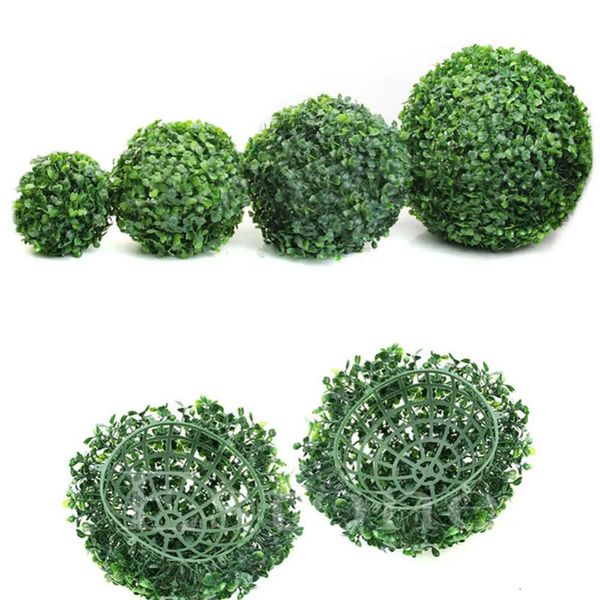 Ball Plante verte verterie artificielle topiaire arbre coffre de coffre à boxe Boxwood Party Home Decoration Outdoor Plants en plastique Balls de maison artificielle Accents Maison Ery S S