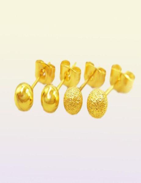 Boucles d'oreilles simples en forme de boule, remplies d'or jaune 18 carats, pour femmes et filles, cadeau 2676337