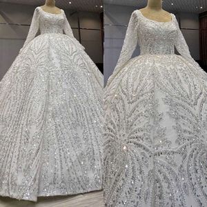 Robes de mariée à balle Appliques Perles Sequins Sleeves Court Robe Court Backless Back Bridal Bridal Persumized Robe Despres