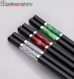 Balleenshiny Jade Chopsticks coréen Style Hop Sticks Hashi Copsticks coréens Réutilisables Chinois Set Dingel Cutlery7758732