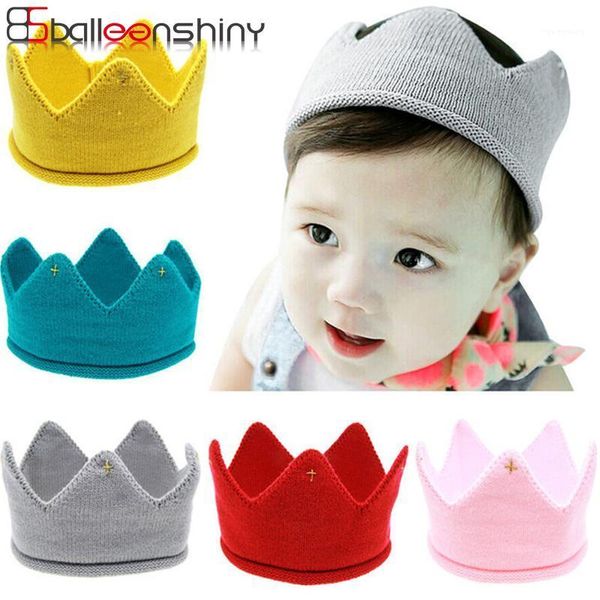 BalleenShiny, diadema de corona tejida, sombrero para bebé, regalo de cumpleaños, accesorios Po, accesorios bonitos para el cabello de moda, sombreros para niños