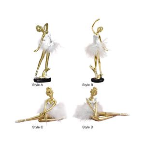 Ballerina Standue European Style Collectible Ballet Dancer Sculpture Artwork for Slaapkamer Home Office BOEKKAARTE ENTRESE Decor 240422