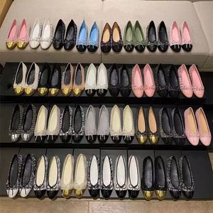 ballet platte lederen schoenen designer vrouw loafers jurk schoenen dames platte schoenen designer bruiloft luxe temperament dansschoenen met doos maat 35-40