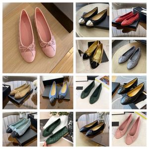 Ballet plat en cuir véritable femme mocassins chaussures décontractées taille 35-42 chaussures de créateur créateurs de fête de mariage haut de luxe velours matelassé saisonnier avec boîte sac à poussière