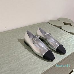 Ballet Flats Designer Dames Flat Shoes Floral Leather Dikke Heel Boat Shoes Wedding Feesten en banketten Dress Loafers