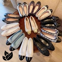 ballerines Chaussures habillées Designer Chaussure de ballet Printemps Automne nœud en peau de mouton noir Chaussures de canal de bateau plat Lady cuir Lazy dance Mocassins femmes Semelle en cuir taille 34-43