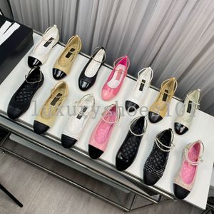 Ballerines Chaussures De Mode En Cuir Véritable Ouvert En Cuir De Veau Chaussures Habillées Formelle Talon Chunky Slingbacks Sandales Ballet Plat Designer Chaussure Mocassins Designer Femme