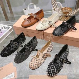 Balletschoenen miui hiel platte kleding schoenen yoga luxe voor vrouw ballerinas loafer dance schuimcasual schoen