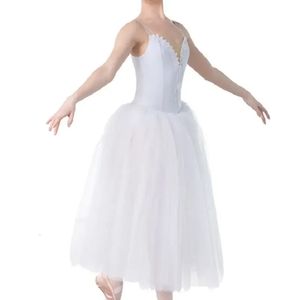 Jupe de ballet tutu robe de danse professionnelle longue tutus blanc pour les costumes de ballet adultes 240426