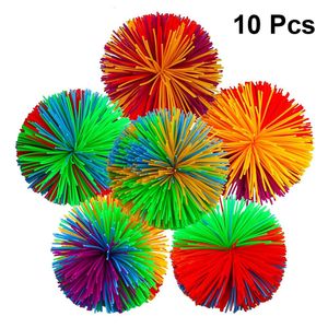 Ballon 10pcs 60mm Boule Filandreuse Colorée Silicone Bouncing Fluffy Jugging Ball Novetly Squeeze Ball Main Poignet Soulagement Du Stress Balle Jouets 230613