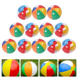 Ballon 12 PCS Été Gonflable 6 Couleurs PVC Ballons De Plage Enfants Piscine Extérieure Interactive Ball Jouet Couleur Aléatoire 230706