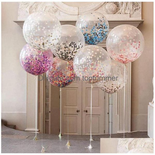 Ballon 36 pouces Confettis Ballons à paillettes Latex clair pour la décoration de fête d'Halloween d'anniversaire 8 couleurs HHA943 Drop Livraison Jouets Cadeaux No Dhjzt