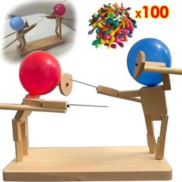 Balloon Bamboo Man Battle Wooden Bots Battle Battle Game Balloon Balloon Balloon Bally Fast ralenti avec 100/20 Balloons Gift Toy 240410