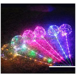 Ballon Bobo Ball Led Clignotant Lumières Boules Avec Poignée De Bâton Chaîne Ballons Pour Noël Anniversaire Décoration De Fête À La Maison Drop Del Dhmao