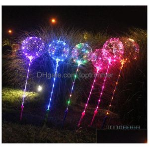 Ballon Bobo Ball LED Ligne avec poignée de bâton Ballons à ficelle ondulée clignotant pour la fête d'anniversaire de Noël Livraison directe à Dhtnl