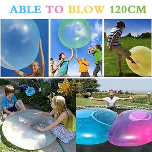 Ballon Bubble Bal In staat om te blazen 120CM Speelgoed Opblaasbaar Water Strand Tuin Spelen Zacht rubber voor kinderen 230704