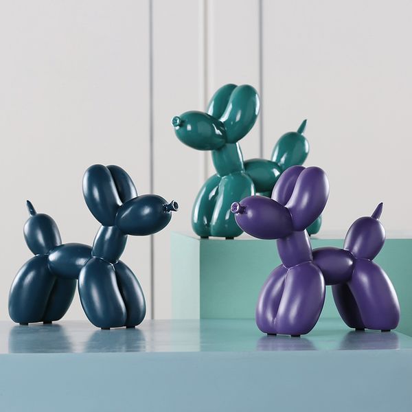 Ballon Chien Statue Table Décoration Accessoires Décor À La Maison Sculpture Animale Moderne Résine Statue Bureau Chambre Bureau Décorations Art C0125