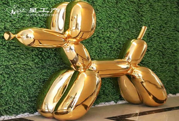 Balloon Dog Tide Escultura de dibujos animados El Lobby Arte de decoración suave Hermoso Chen Compensador Comercial Ornamentos de vidrio Fibra de vidrio RE8366787