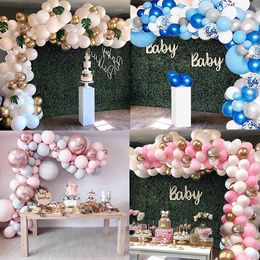 Ballon Garland Arch Kit 16ft Long Pink White Gold Latex Air Ballonnen Pack voor Baby Shower Trouwverjaardag Party Decor levert 210626