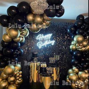 Kit de guirlande de ballons Guirlande d'arche de ballons pour décorations de fête d'anniversaire (or noir) 211216