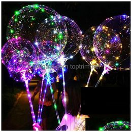 Ballon Led Ballonnen Met Stok Lichtgevende Gloed Latex Bobo Kinderen Speelgoed Festival Verjaardag Feestartikelen Decoraties Drop Levering Speelgoed Cadeau