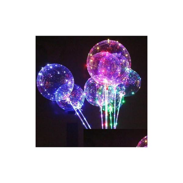 Globo Luminoso Globo Led Globos De Iluminación Intermitentes De Colores Transparentes Con Poste De 70 Cm Decoraciones Para Fiestas De Boda Suministro De Vacaciones CC Dh6Yc