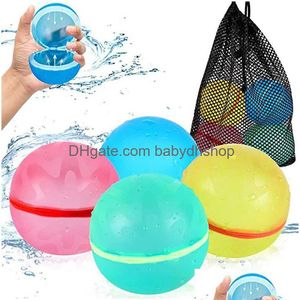 Globo bomba de agua bolas de salpicaduras juguetes globos reutilizables juego de jardín para niños jugando regalos de entrega de gota novedad mordaza Otpmi Dhu9V