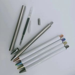 Stylo à bille gel vierge à assembler en résine et métal, nouveau stylo en acier inoxydable, encre gel, paillettes, stylos à faire soi-même, sans clips pour époxy, strass, diamants, emballage en vinyle, cadeaux faits à la main