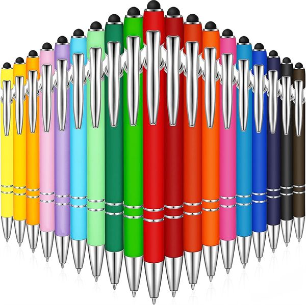 Stylo à bille avec stylet tactile touche ballpoint stylo soft click cliquet en métal stylo 1,0 mm à l'encre noire à point moyen