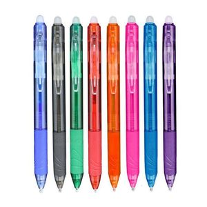 Stylos à bille 07mm magique effaçable stylo presse Gel ensemble 8 couleurs recharge tige encre papeterie rétractable poignée lavable 230523