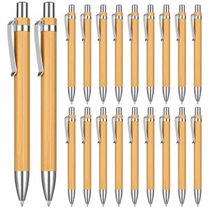 Stylos à bille 100 pcslot bambou stylo stylet contact bureau fournitures scolaires écriture cadeaux encre bleue 231213