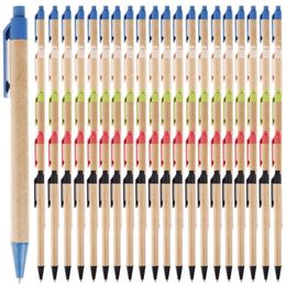 Bolígrafos 100pcs Kraft Paper Eco-friendly Ballpoint Pen 1.0 mm para la escritura de estudiantes y dibujo de la estación de la oficina al por mayor 230815
