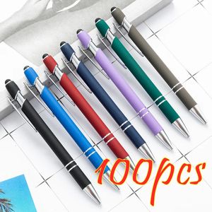 Balpennen 100 stks Metalen Pen Touchscreen Aangepaste Tekst Graveren Kantoor School Reclame Laser 231027